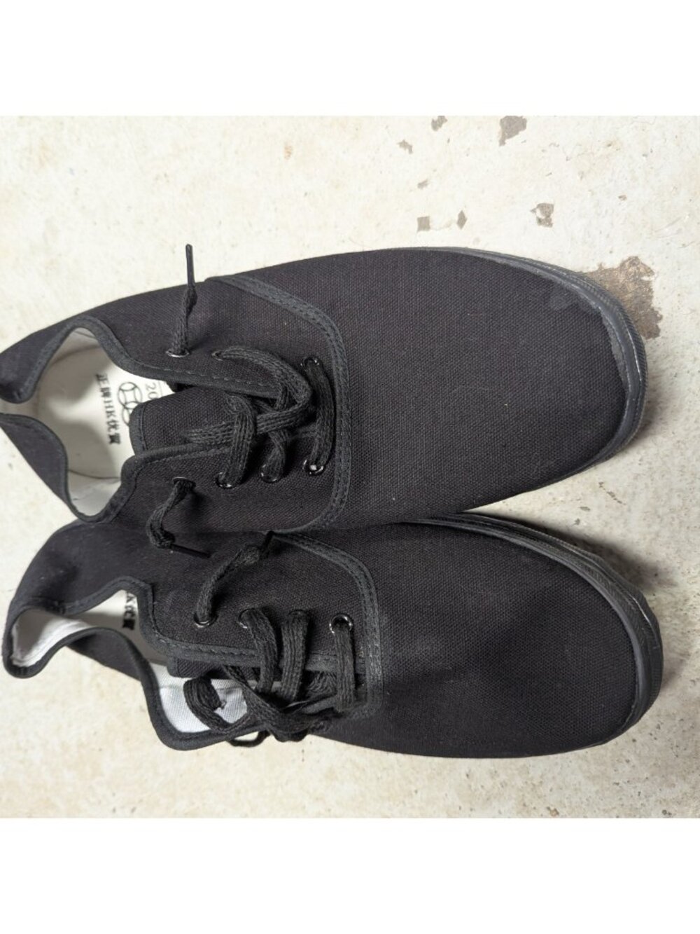 Basic Black Canvas Kung Fu Tai Chi Martial Arts Shoes Laced New EU 43, US 9.5